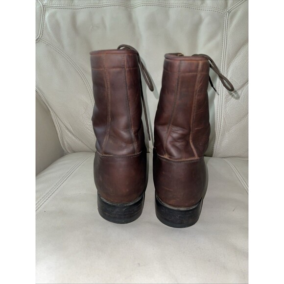 Tony Lama Vintage Packer Logger Boots Mens Size 11D Western Leather Lace Brown - Picture 6 of 14